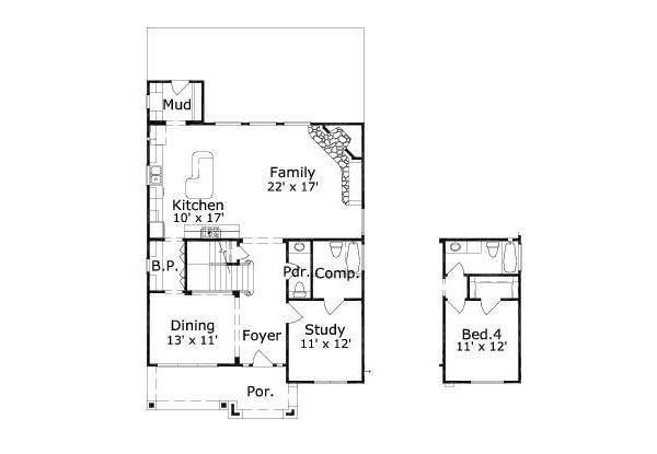 Traditional Floor Plan - Main Floor Plan #411-379