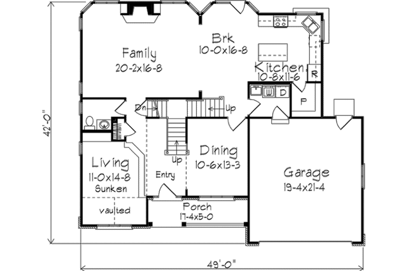 Dream House Plan - Floor Plan - Main Floor for European House Plan #57-126 - 4 bed, 2.5 bath