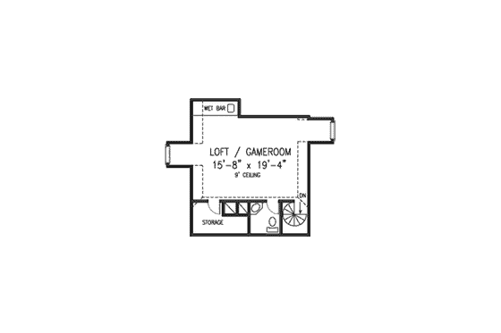 Floor Plan - Upper Floor for European House Plan #410-396 - 3 bed, 2 bath