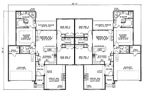 European Floor Plan - Main Floor Plan #17-1058