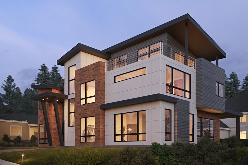 House Design - Exterior - Other Elevation 1 for Contemporary House Plan #1066-261 - 5 bed, 5.5 bath