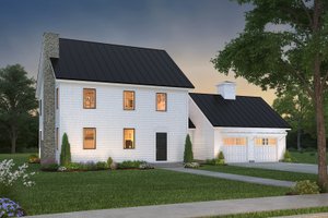 Exterior - Front Elevation 3 for Colonial House Plan #497-19 - 3 bed, 2.5 bath