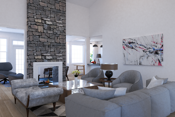 Interior - Family Room for Traditional House Plan #54-397 - 3 bed, 2 bath