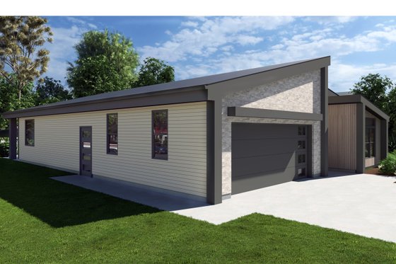 Exterior - Other Elevation for Contemporary House Plan #1111-13 - 3 bed, 2 bath