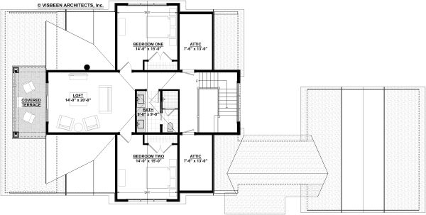 Architectural House Design - Bungalow Floor Plan - Upper Floor Plan #928-330