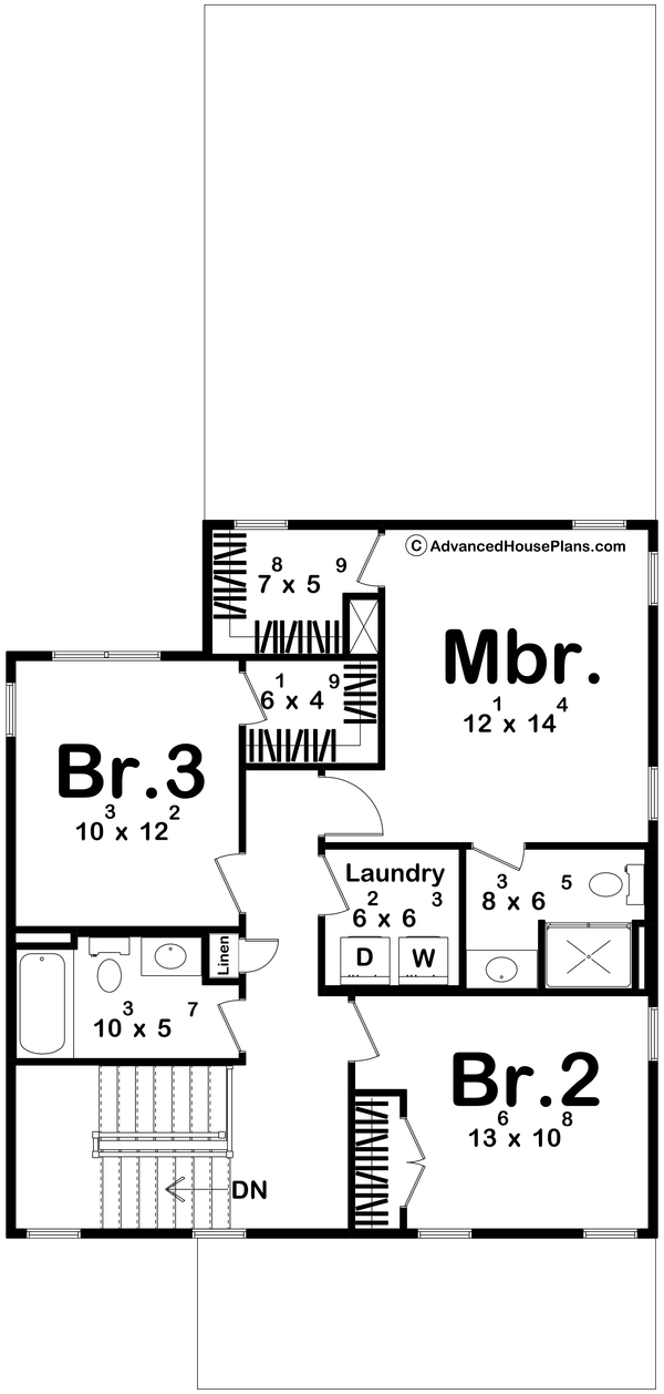 Modern Floor Plan - Upper Floor Plan #455-330
