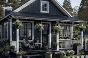 Craftsman Style House Plan - 1 Beds 1 Baths 640 Sq/Ft Plan #515-8 Exterior 