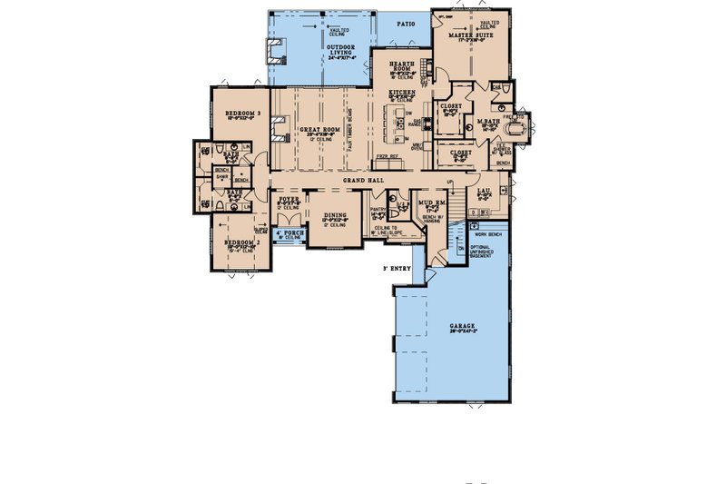 House Design - Floor Plan - Main Floor for Contemporary House Plan #923-391 - 4 bed, 4.5 bath