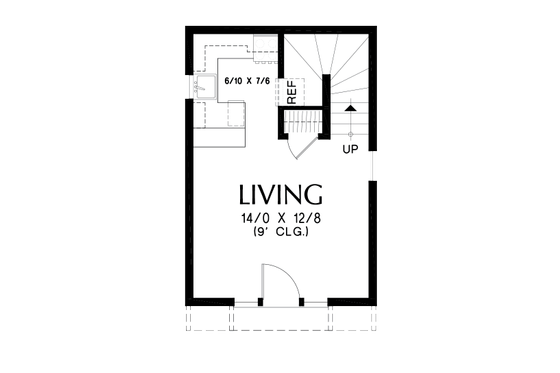 Floor Plan - Main Floor for Tudor House Plan #48-999 - 1 bed, 1 bath