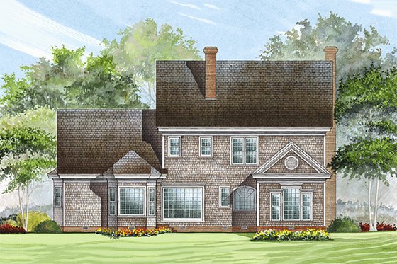Exterior - Rear Elevation for Southern House Plan #137-174 - 4 bed, 4 bath