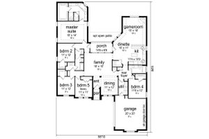 Floor Plan - Main Floor for Traditional House Plan #84-596 - 5 bed, 3 bath