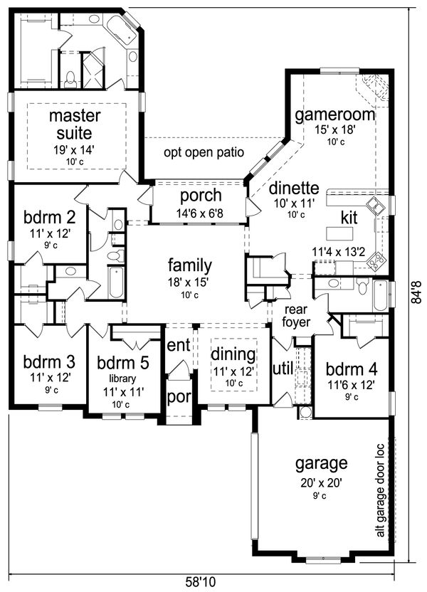 Home Plan - Traditional Floor Plan - Main Floor Plan #84-596