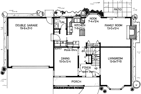Colonial Floor Plan - Main Floor Plan #126-118