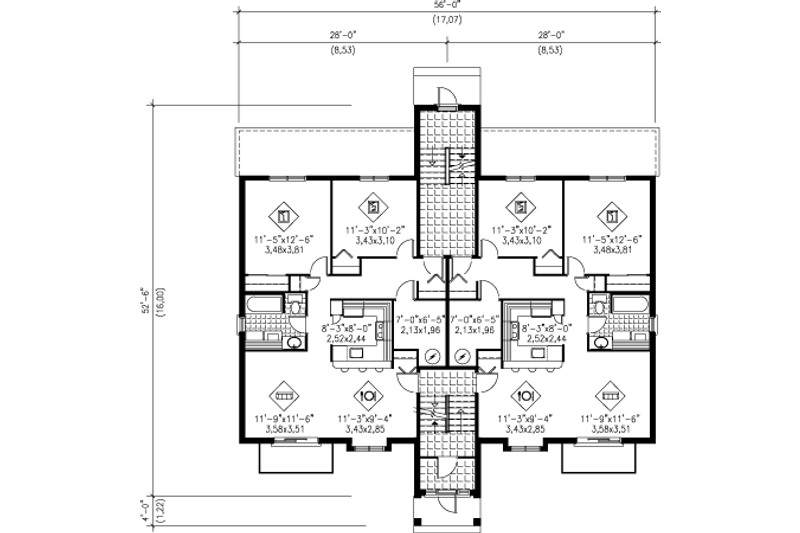 House Plan Design - Floor Plan - Main Floor for Contemporary House Plan #25-4425 - 12 bed, 6 bath