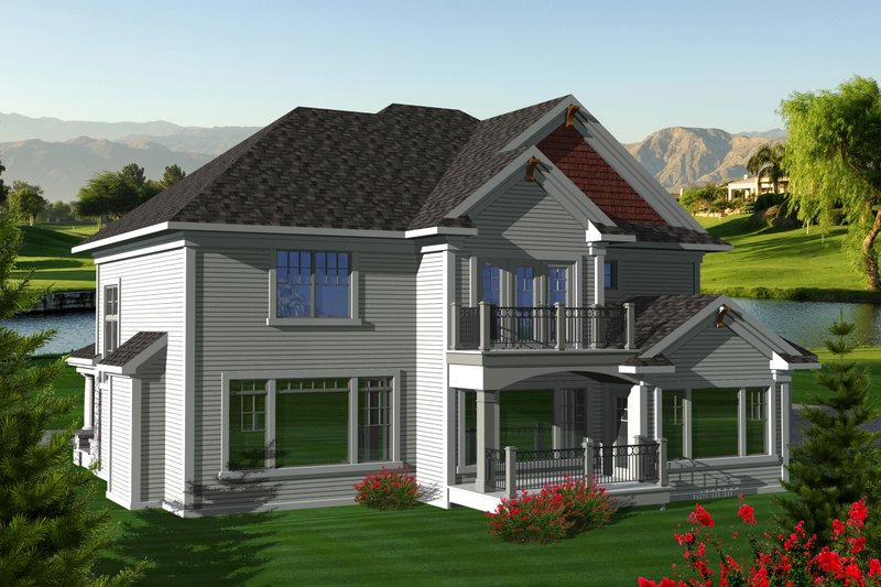 House Design - Exterior - Rear Elevation for Craftsman House Plan #70-1125 - 4 bed, 4 bath
