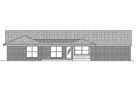 Exterior - Rear Elevation for Ranch House Plan #45-576 - 3 bed, 2 bath