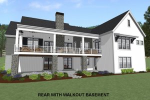 Exterior - Rear Elevation for Country House Plan #1069-3 - 3 bed, 3 bath
