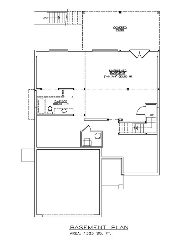 Home Plan - Floor Plan - Lower Floor for Craftsman House Plan #1100-167 - 3 bed, 2 bath