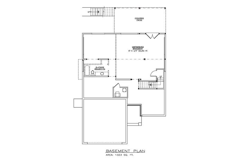 Home Plan - Floor Plan - Lower Floor for Craftsman House Plan #1100-167 - 3 bed, 2 bath
