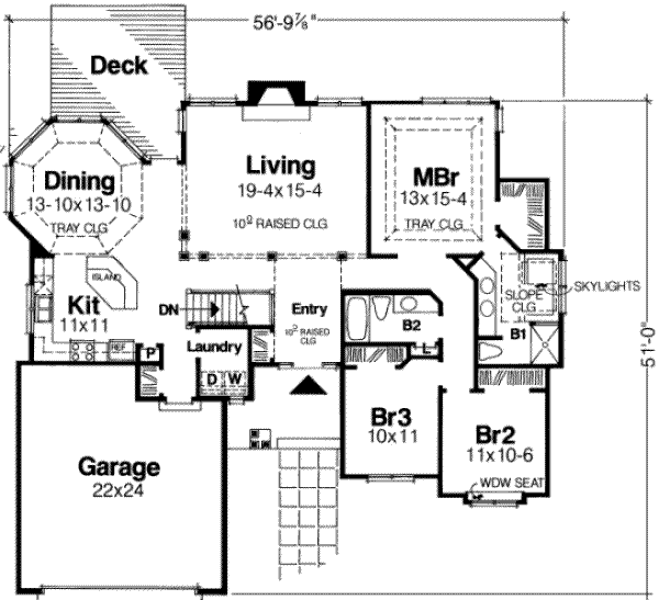 House Blueprint - Traditional Floor Plan - Main Floor Plan #334-113