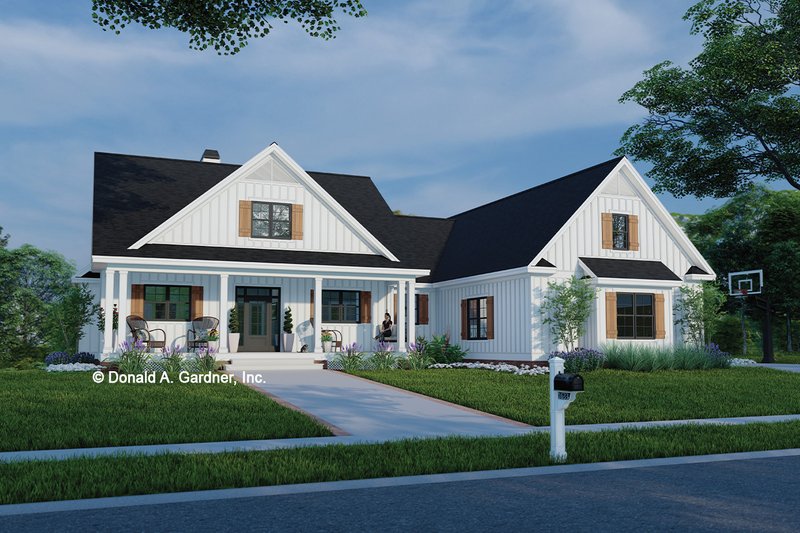 House Blueprint - Farmhouse Exterior - Front Elevation Plan #929-1184