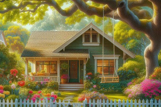 Exterior - Front Elevation 3 for Cottage House Plan #515-56 - 2 bed, 2 bath