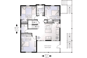Floor Plan - Main Floor for Beach House Plan #23-507 - 5 bed, 3.5 bath