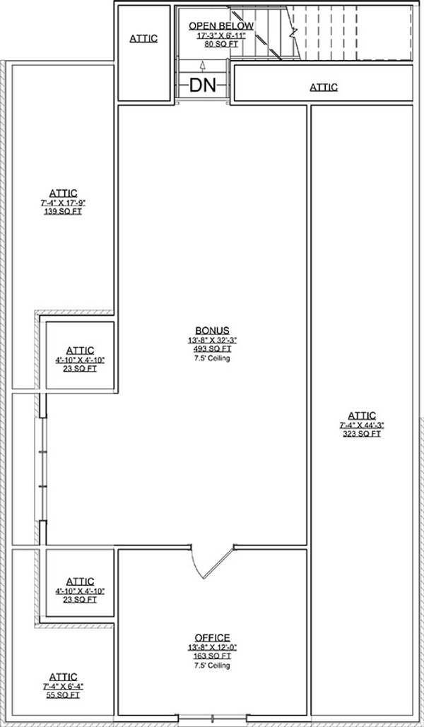 Architectural House Design - Floor Plan - Upper Floor for Modern House Plan #1116-52 - 5 bed, 5.5 bath