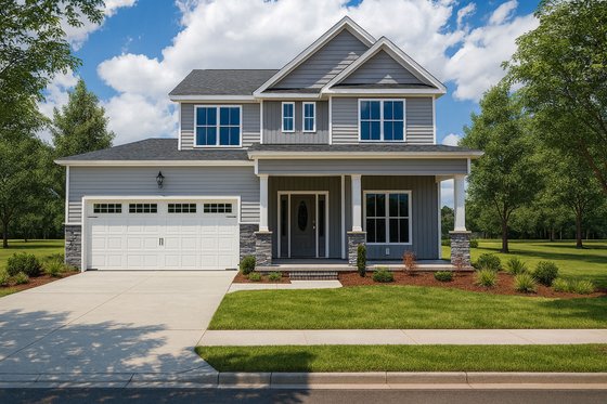 Craftsman Exterior - Front Elevation Plan #20-1220