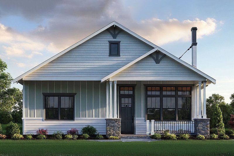 House Blueprint - Craftsman Exterior - Front Elevation Plan #124-1429