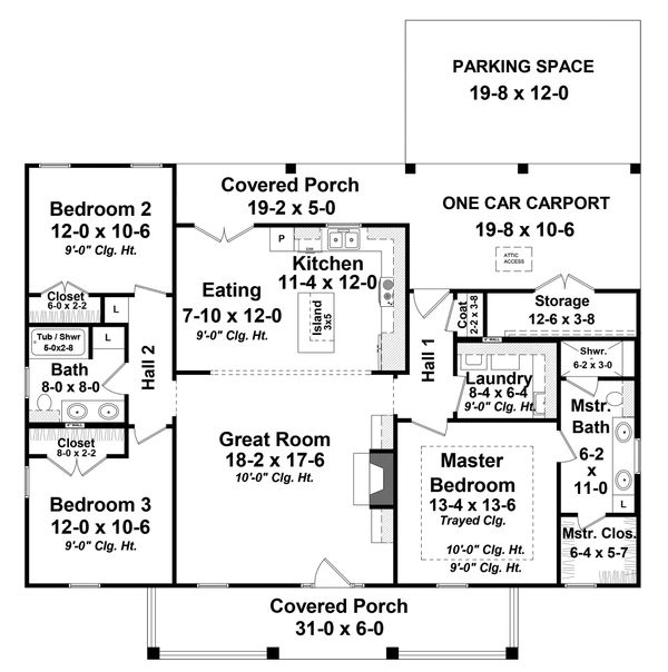 Home Plan - Ranch Floor Plan - Main Floor Plan #21-450