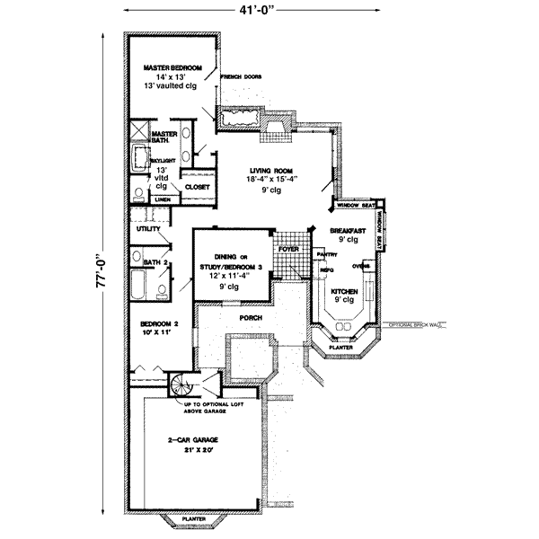 Architectural House Design - European Floor Plan - Main Floor Plan #410-341
