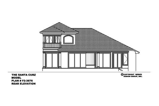 Exterior - Rear Elevation for Mediterranean House Plan #27-378 - 5 bed, 4.5 bath
