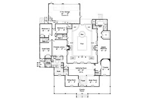 Floor Plan - Main Floor for Southern House Plan #417-378 - 4 bed, 3.5 bath