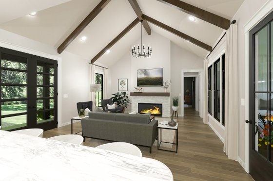 Interior - Family Room 1 for Farmhouse House Plan #406-9670 - 3 bed, 2 bath