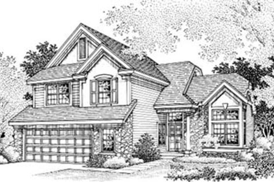 Exterior - Front Elevation for Traditional House Plan #50-178 - 4 bed, 3 bath