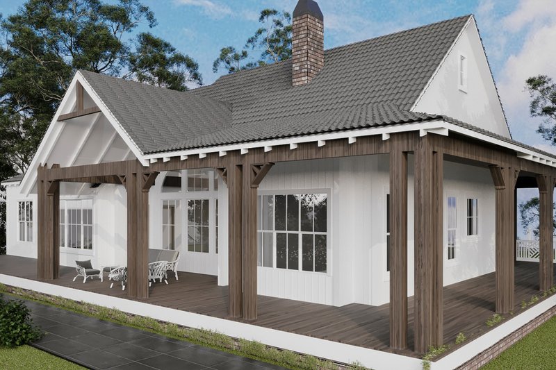 Architectural House Design - Exterior - Covered Porch for Farmhouse House Plan #54-419 - 3 bed, 2.5 bath