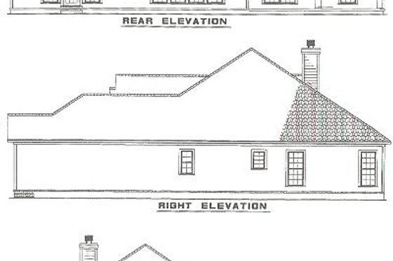 Exterior - Rear Elevation for Traditional House Plan #17-600 - 4 bed, 2.5 bath