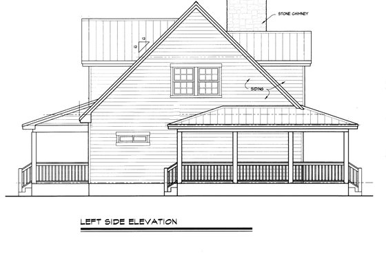 Exterior - Other Elevation for Country House Plan #140-108 - 3 bed, 2 bath