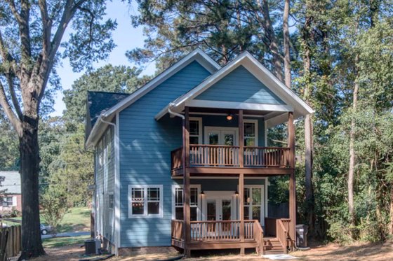 Exterior - Rear Elevation for Craftsman House Plan #79-317 - 2 bed, 2.5 bath