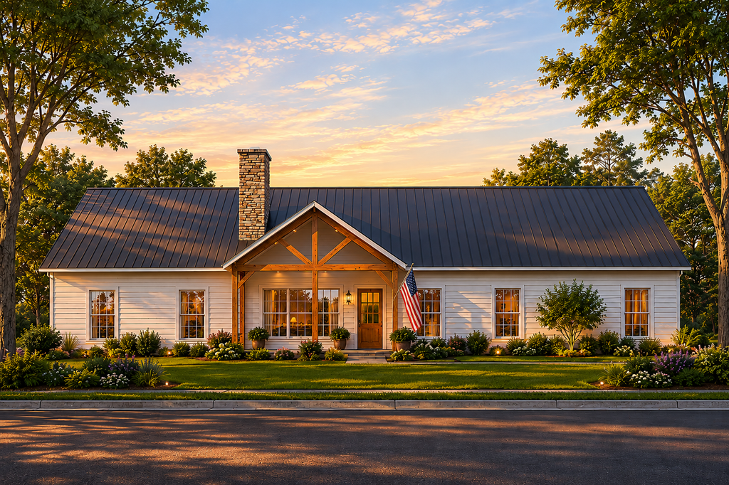 Exterior - Front Elevation 2 for Barndominium House Plan #1117-46 - 5 bed, 3.5 bath