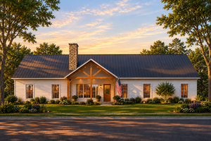 Exterior - Front Elevation for Barndominium House Plan #1117-46 - 5 bed, 3.5 bath