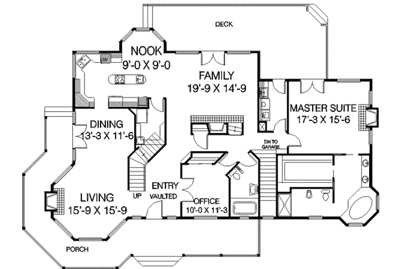 Architectural House Design - Floor Plan - Main Floor for Traditional House Plan #60-376 - 5 bed, 4.5 bath