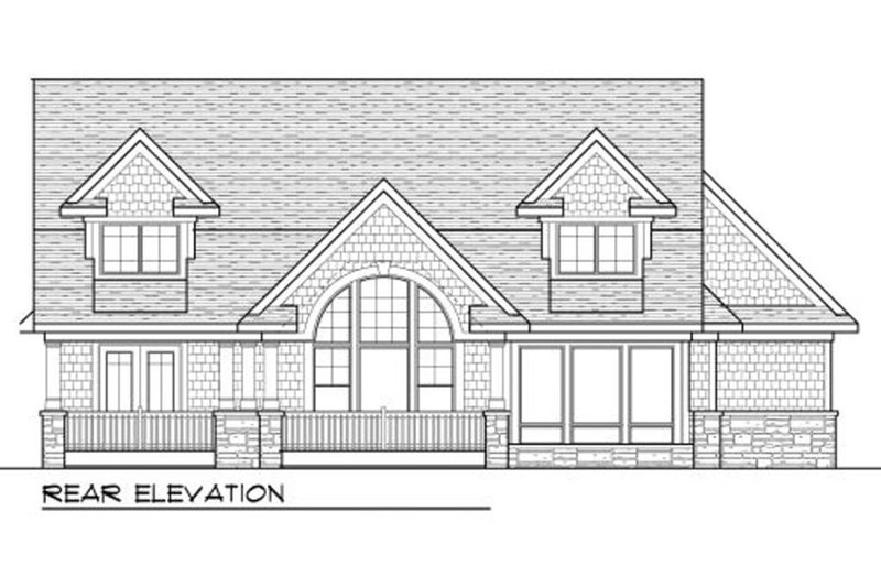 Home Plan - Exterior - Rear Elevation for Craftsman House Plan #70-995 - 4 bed, 4 bath