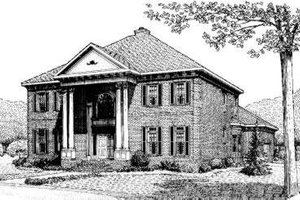 Southern Exterior - Front Elevation Plan #306-115