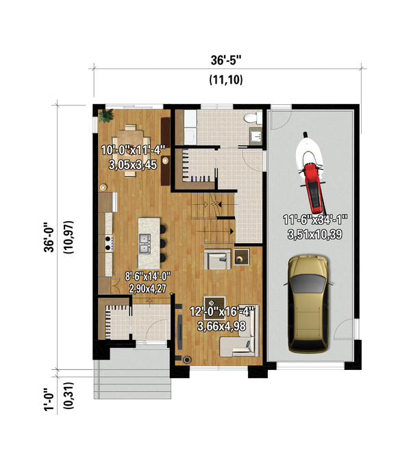 House Blueprint - Contemporary Floor Plan - Main Floor Plan #25-4881