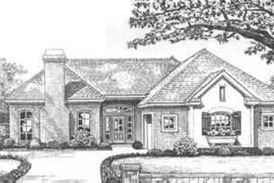 Exterior - Front Elevation for European House Plan #310-487 - 3 bed, 2.5 bath
