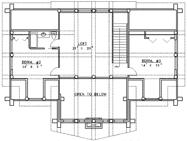 House Design - Log Floor Plan - Upper Floor Plan #117-101