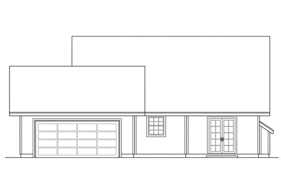 Exterior - Rear Elevation for Farmhouse House Plan #124-308 - 3 bed, 2 bath