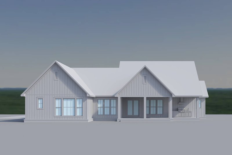 Dream House Plan - Exterior - Rear Elevation 2 for Southern House Plan #430-430 - 3 bed, 3.5 bath